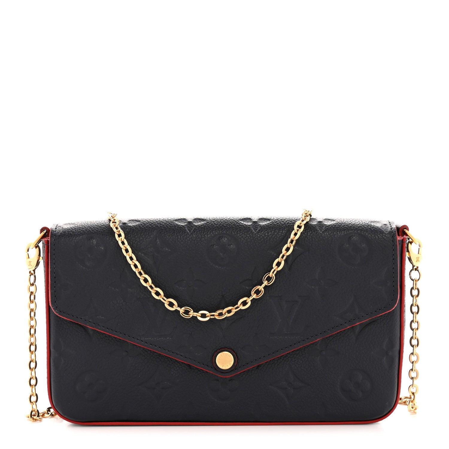 Louis Vuitton Empreinte Pochette Felicie Chain Wallet Marine Rouge 1 of 12