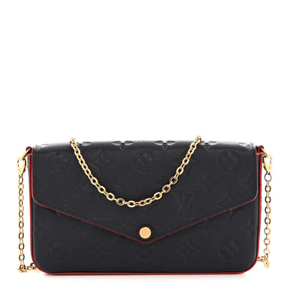Louis Vuitton Empreinte Pochette Felicie Chain Wallet Marine Rouge 1 of 12