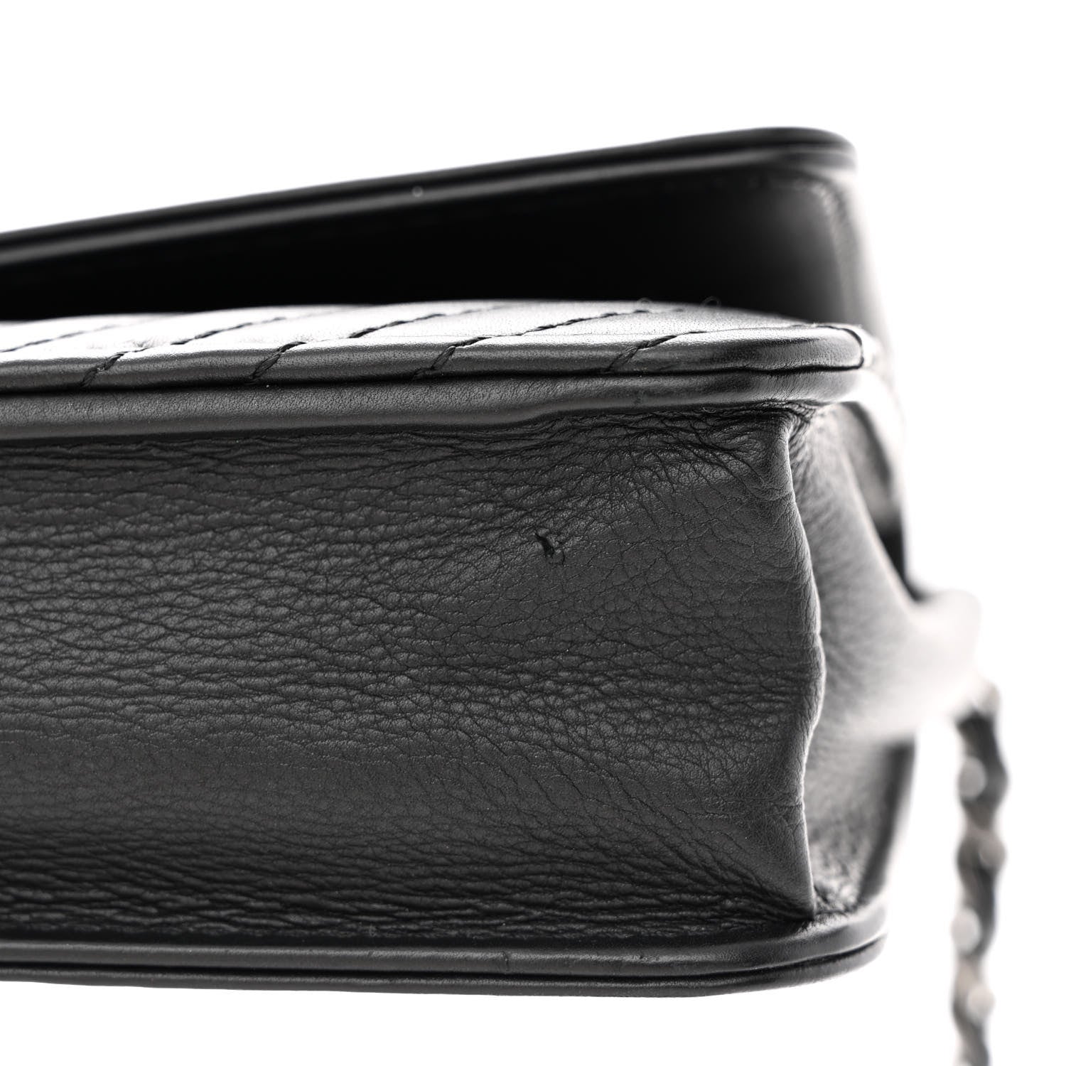 Chanel Calfskin Chevron Quilted Boy Wallet On Chain WOC Black 13 of 15