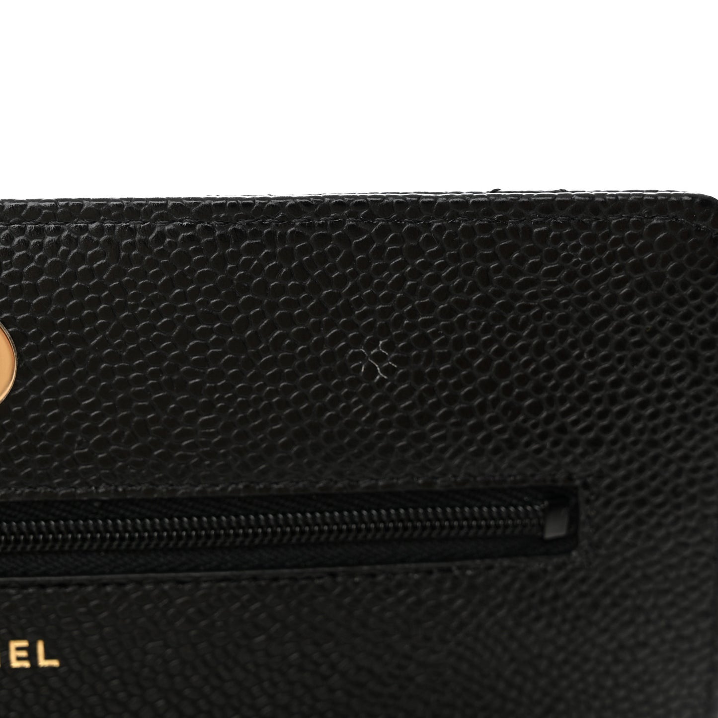 Caviar Quilted Wallet on Chain WOC Black