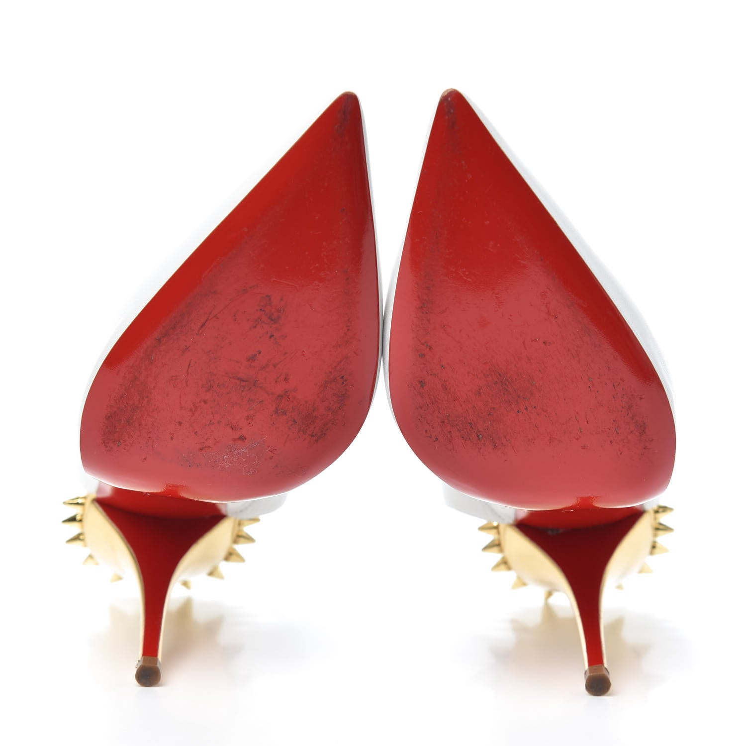 Christian Louboutin Kid Specchio Survivita 100 Slingback Pumps 38 White Gold 7 of 7