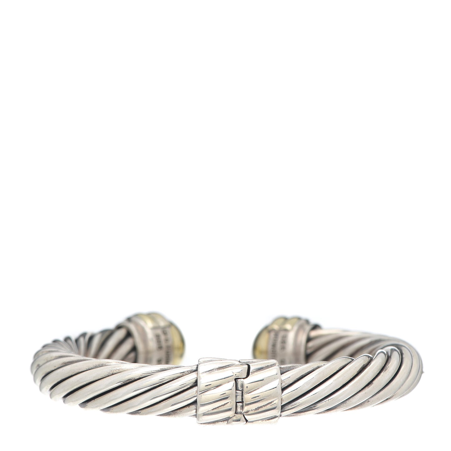 Sterling Silver 14K Yellow Gold 10mm Cable Classics Bracelet