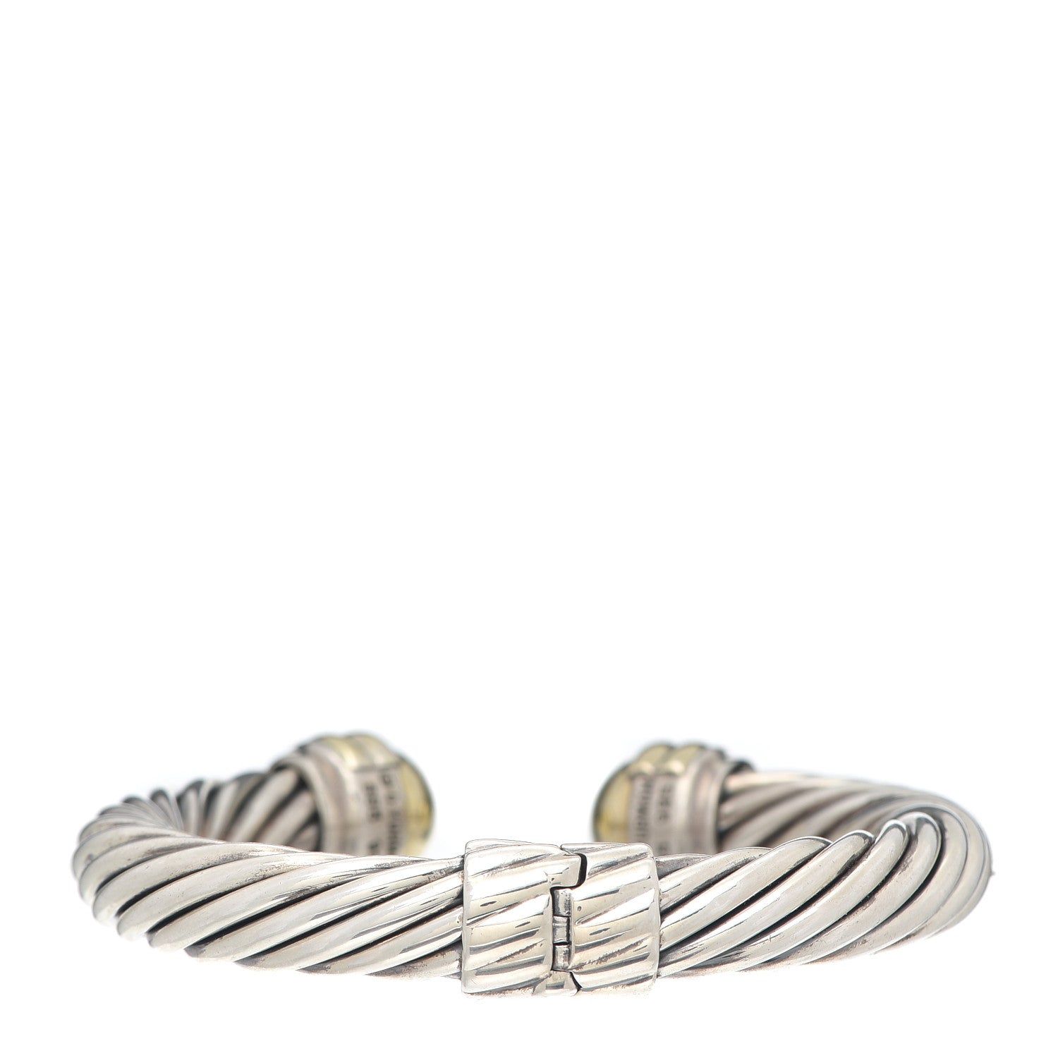 David Yurman Sterling Silver 14K Yellow Gold 10mm Cable Classics Bracelet 3 of 6