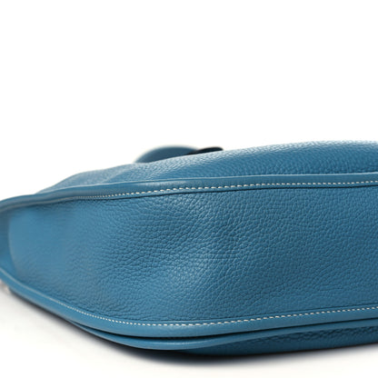 Hermes Taurillon Clemence Evelyne III GM Blue Jean 8 of 9