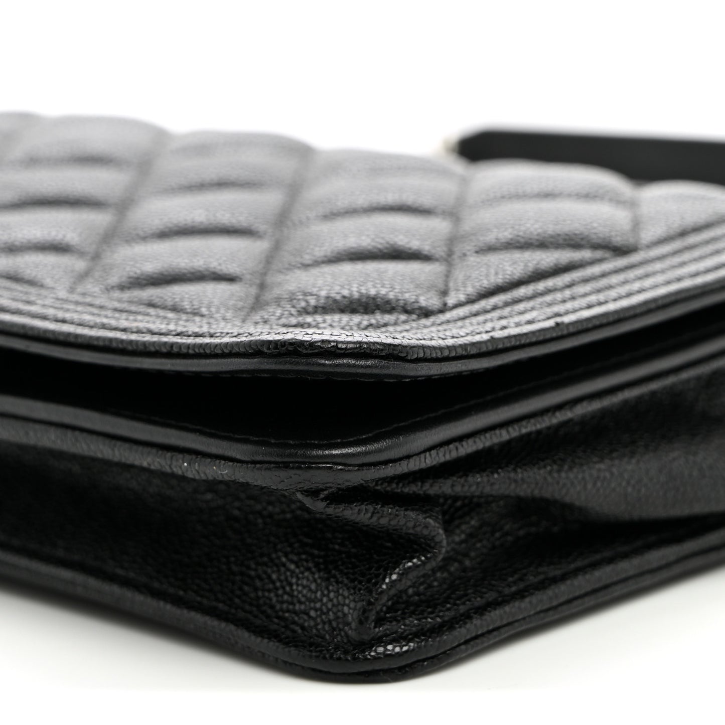 Caviar Quilted Boy Wallet On Chain WOC Black