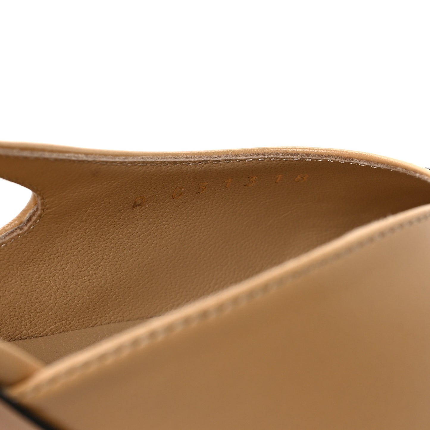 Goatskin Grosgrain Cap Toe CC Slingback Pumps 37.5 Beige Black