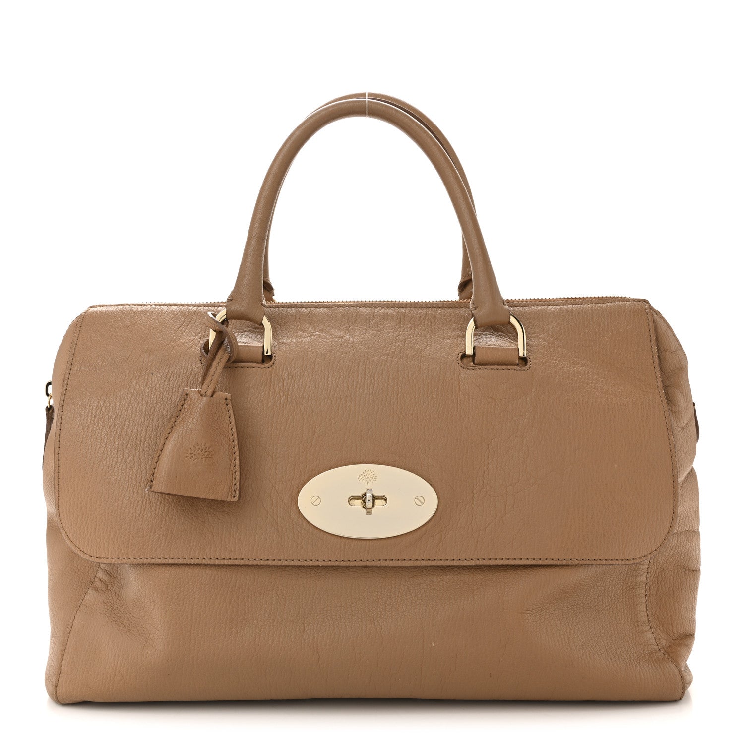 Mulberry Glossy Goatskin Medium Del Rey Satchel Fudge 1 of 16