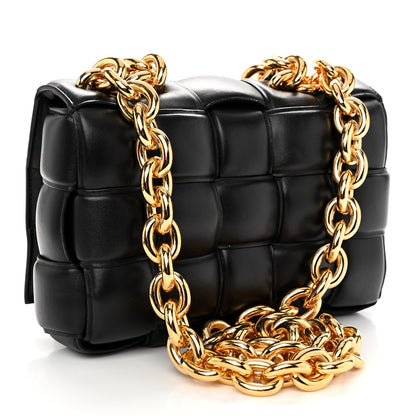 Bottega Veneta Lambskin Maxi Intreccio Padded Chain Cassette Crossbody Bag Black 3 of 9