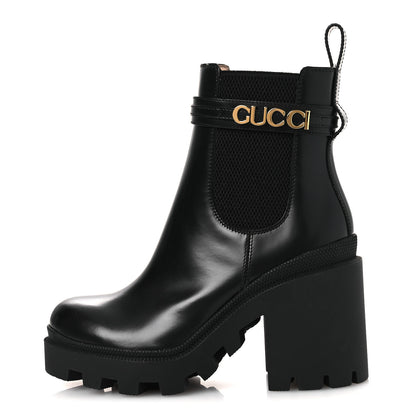 Gucci Magnum Calfskin Logo Ankle Boots 36 Black 1 of 12