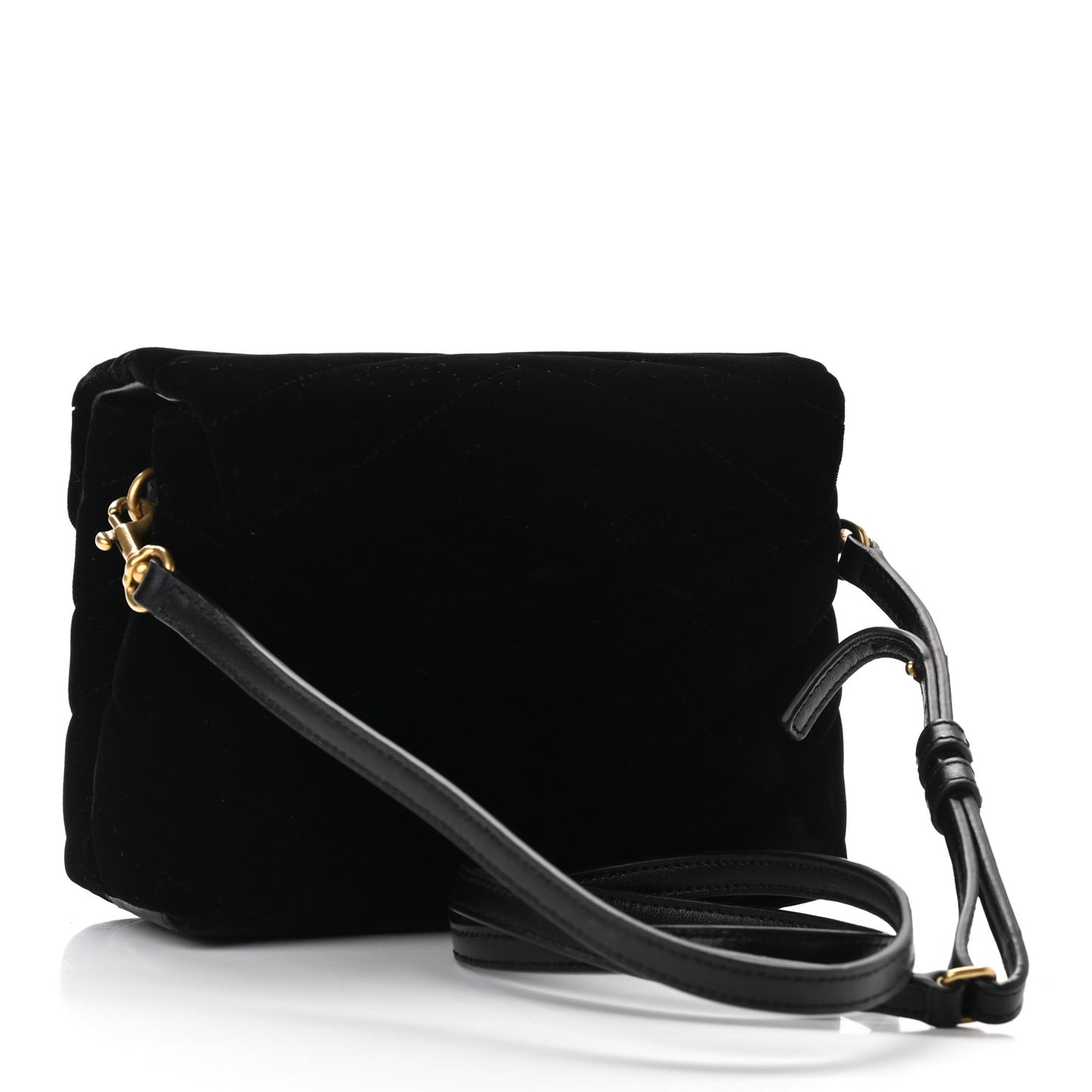 Velvet Y Quilted Monogram Toy Loulou Chain Satchel French Black