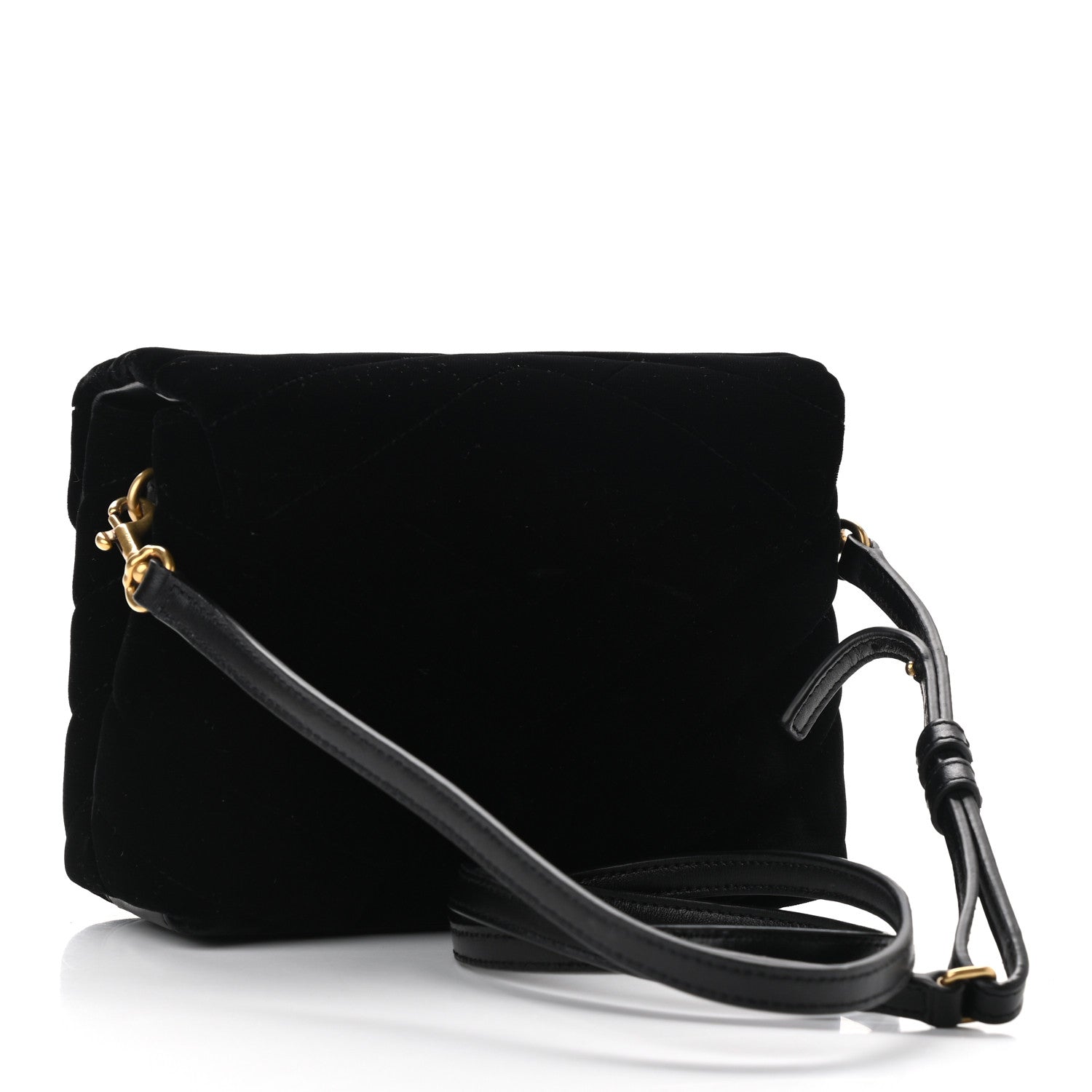 Saint Laurent Velvet Y Quilted Monogram Toy Loulou Chain Satchel French Black 3 of 11