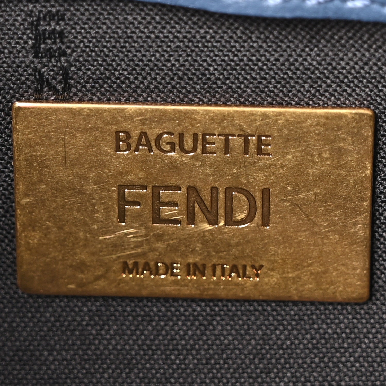 Fendi Nappa FF 1974 Embossed Baguette Mirto 6 of 10