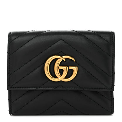 Gucci Calfskin Matelasse GG Marmont Wallet Black 1 of 7