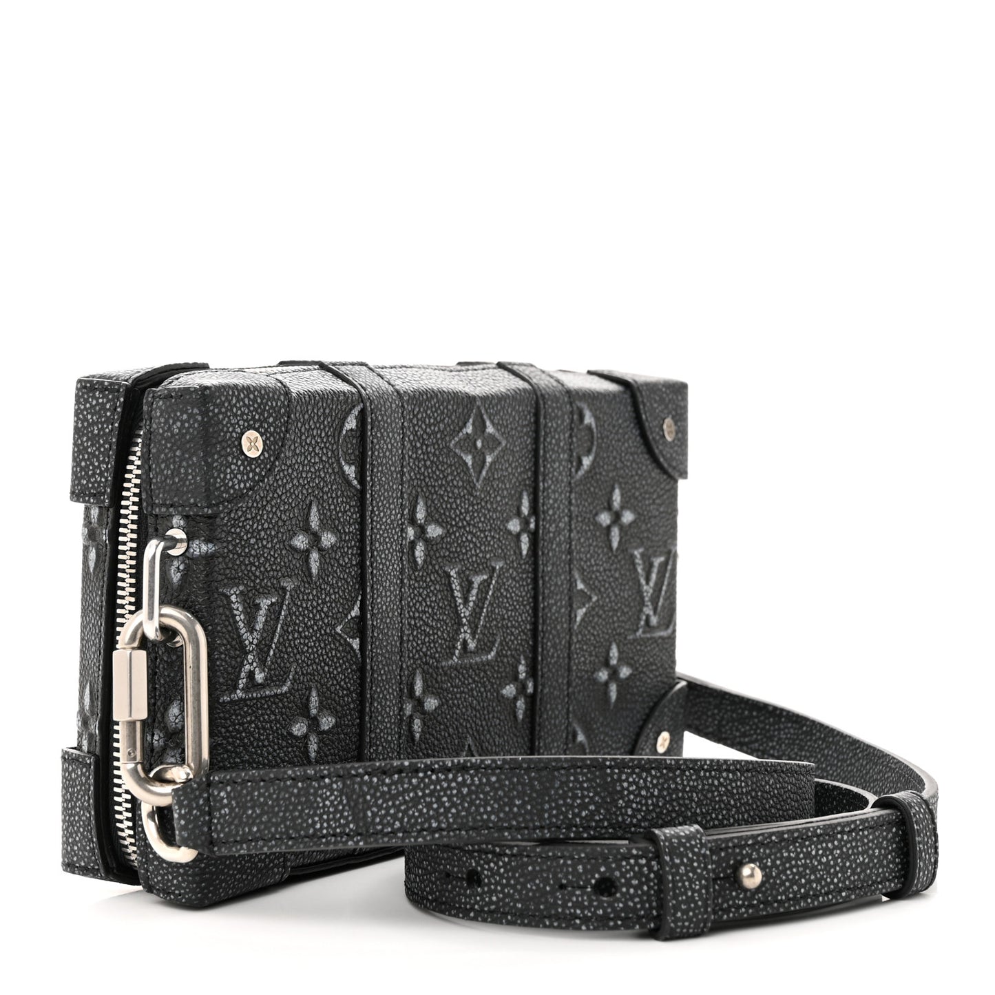 Faded Calfskin Monogram Soft Trunk Wallet Charcoal