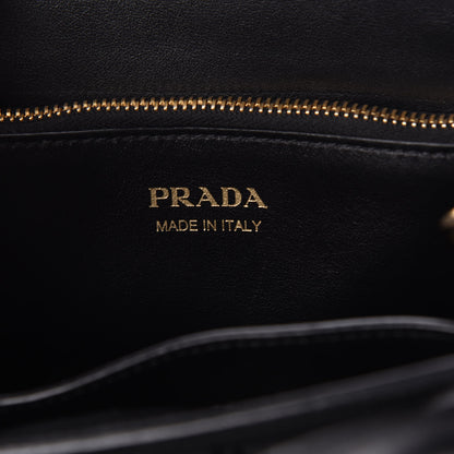 Prada Saffiano Cuir Calfskin Small Monochrome Top Handle Tote Black 6 of 9