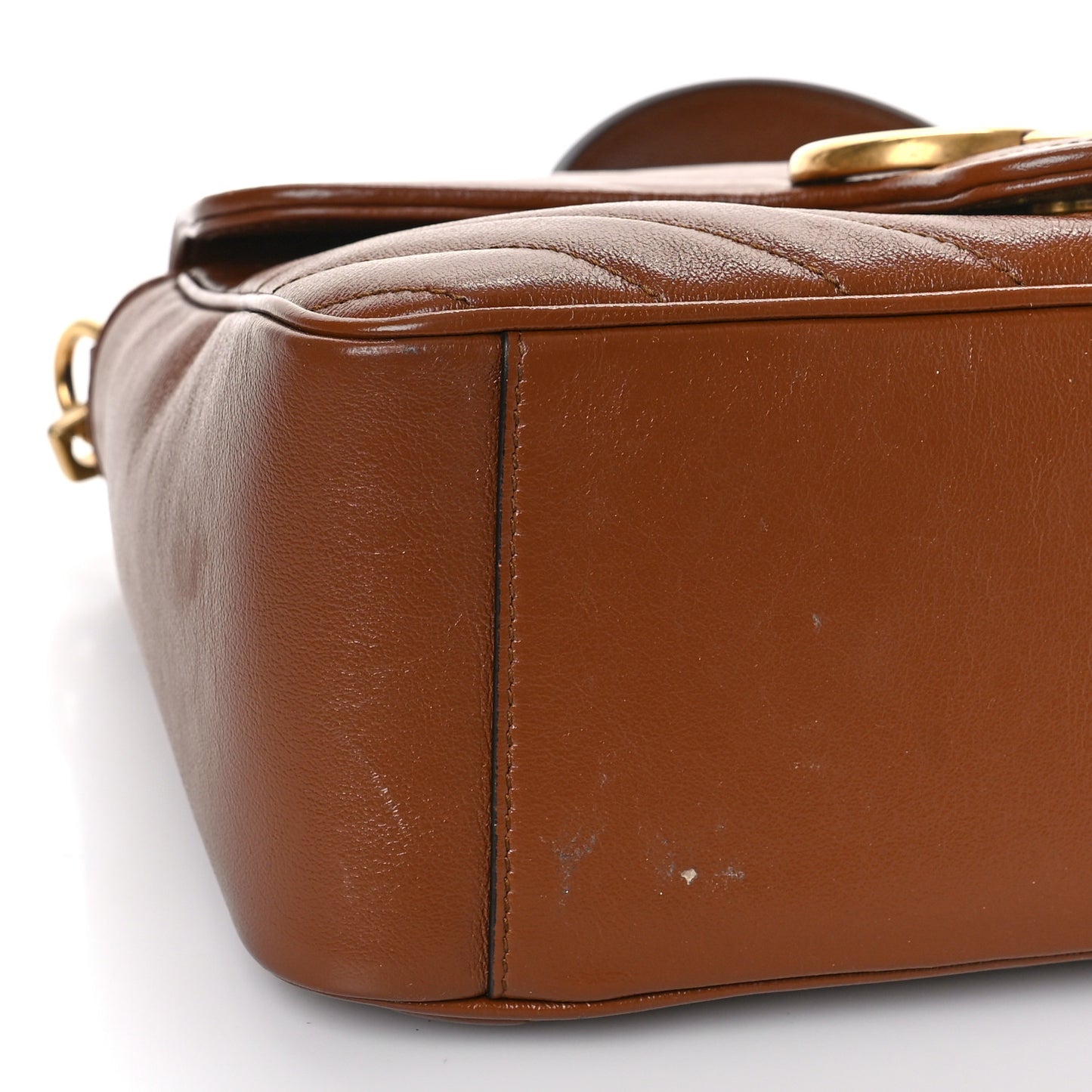 Azalea Calfskin Matelasse Diagonal Small GG Marmont Top Handle Shoulder Bag Cuir