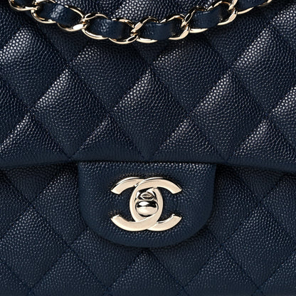 Chanel Caviar Quilted Medium Double Flap Navy 9 of 12