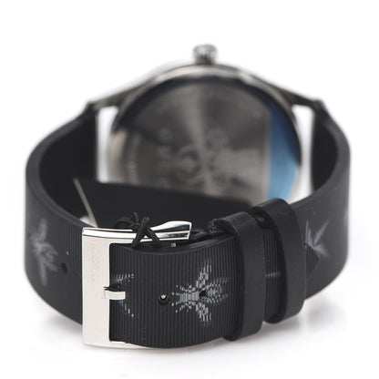 Gucci Stainless Steel Calfskin 38mm G-Timeless Bee Star Hologram Quartz Watch Black 4 of 6