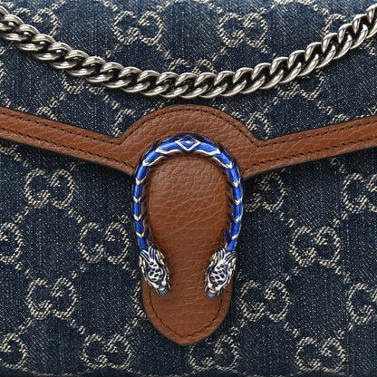 Gucci New Denim GG Monogram Dollar Calfskin Enamel Mini Dionysus Chain Wallet Blue Tea Cuir Epilog Electric Blue 8 of 11