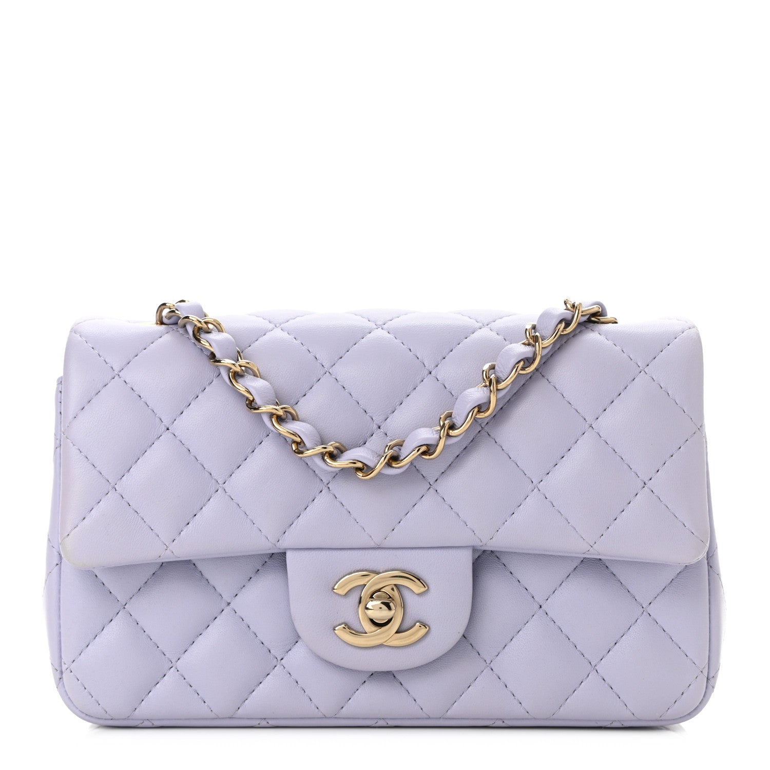 Chanel Lambskin Quilted Mini Rectangular Flap Light Purple 1 of 10
