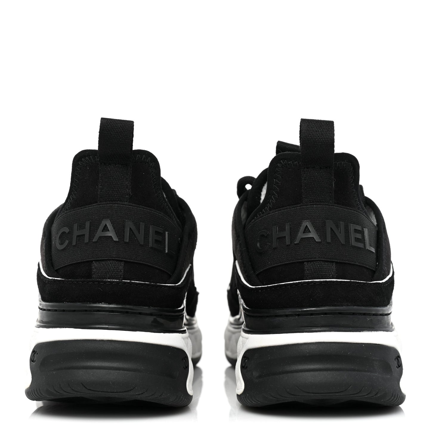 Velvet Calfskin Mixed Fibers CC Sneakers 37 Black