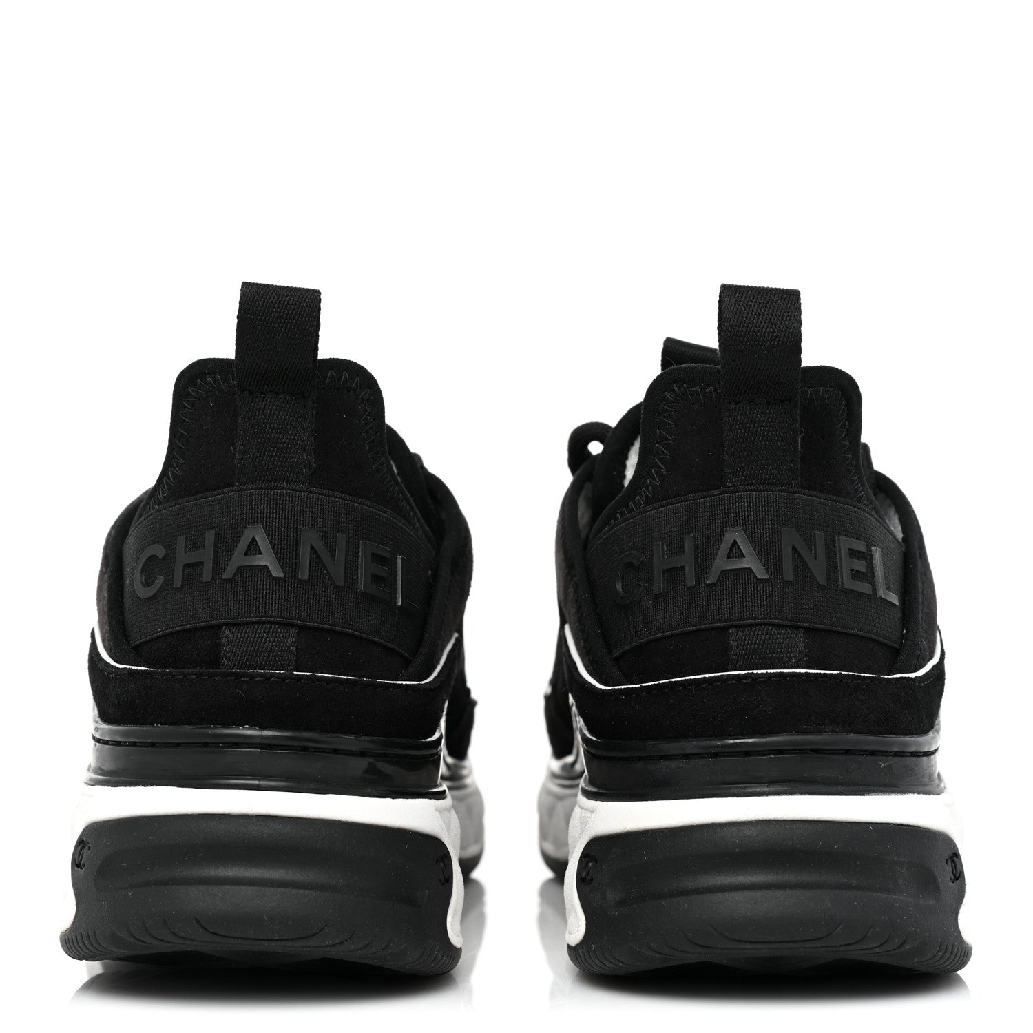 Chanel Velvet Calfskin Mixed Fibers CC Sneakers 37 Black 4 of 9