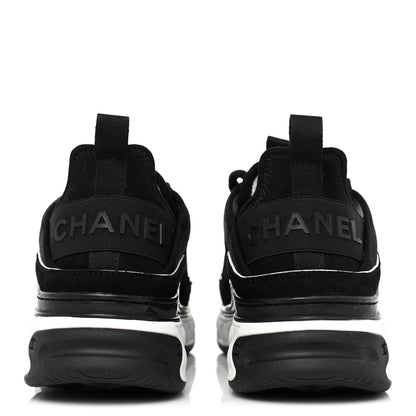 Chanel Velvet Calfskin Mixed Fibers CC Sneakers 37 Black 4 of 9