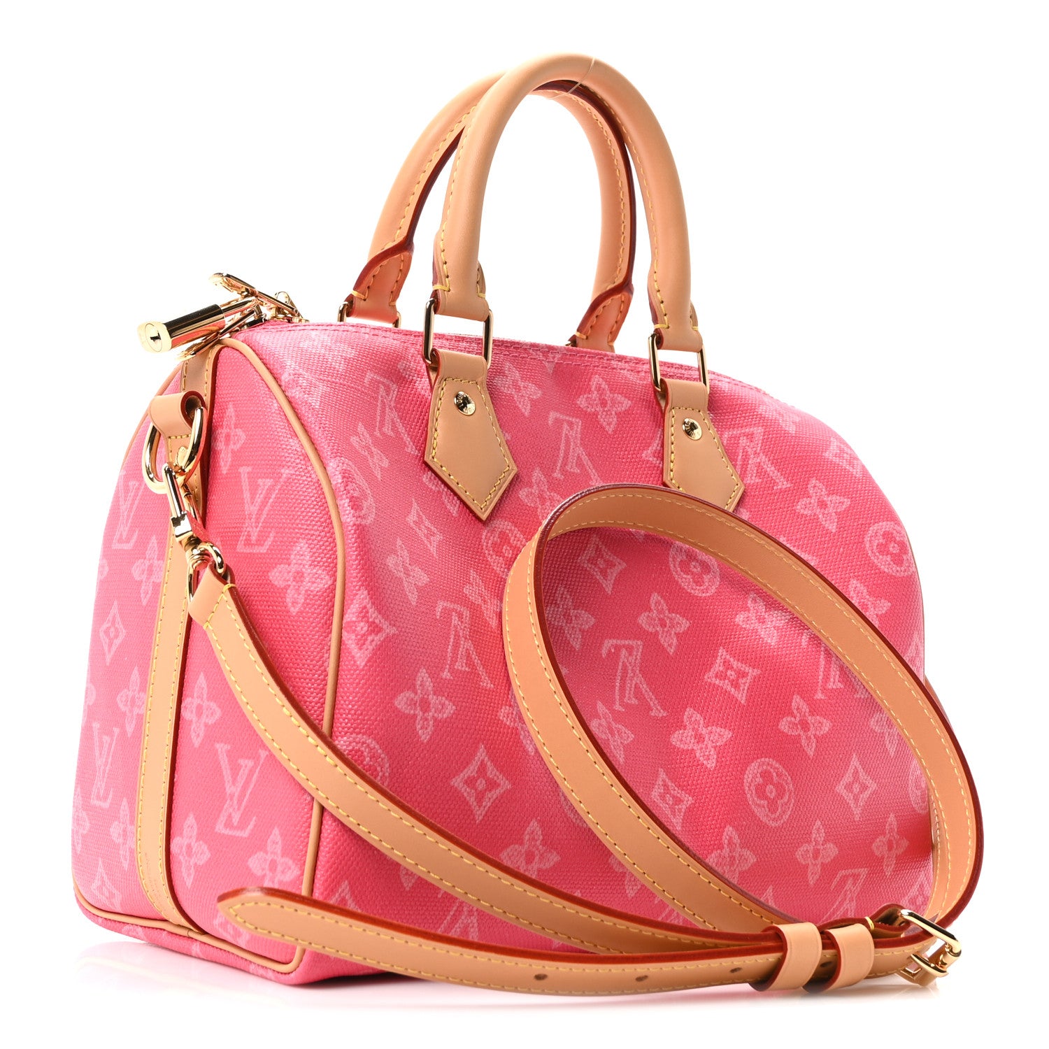 Louis Vuitton Monogram Origine Speedy Bandouliere 25 Rose Ruban 3 of 10