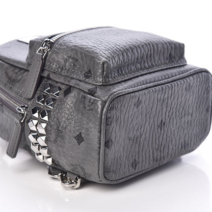 MCM Visetos Studded X-Mini Bebe Boo Backpack Grey 7 of 9