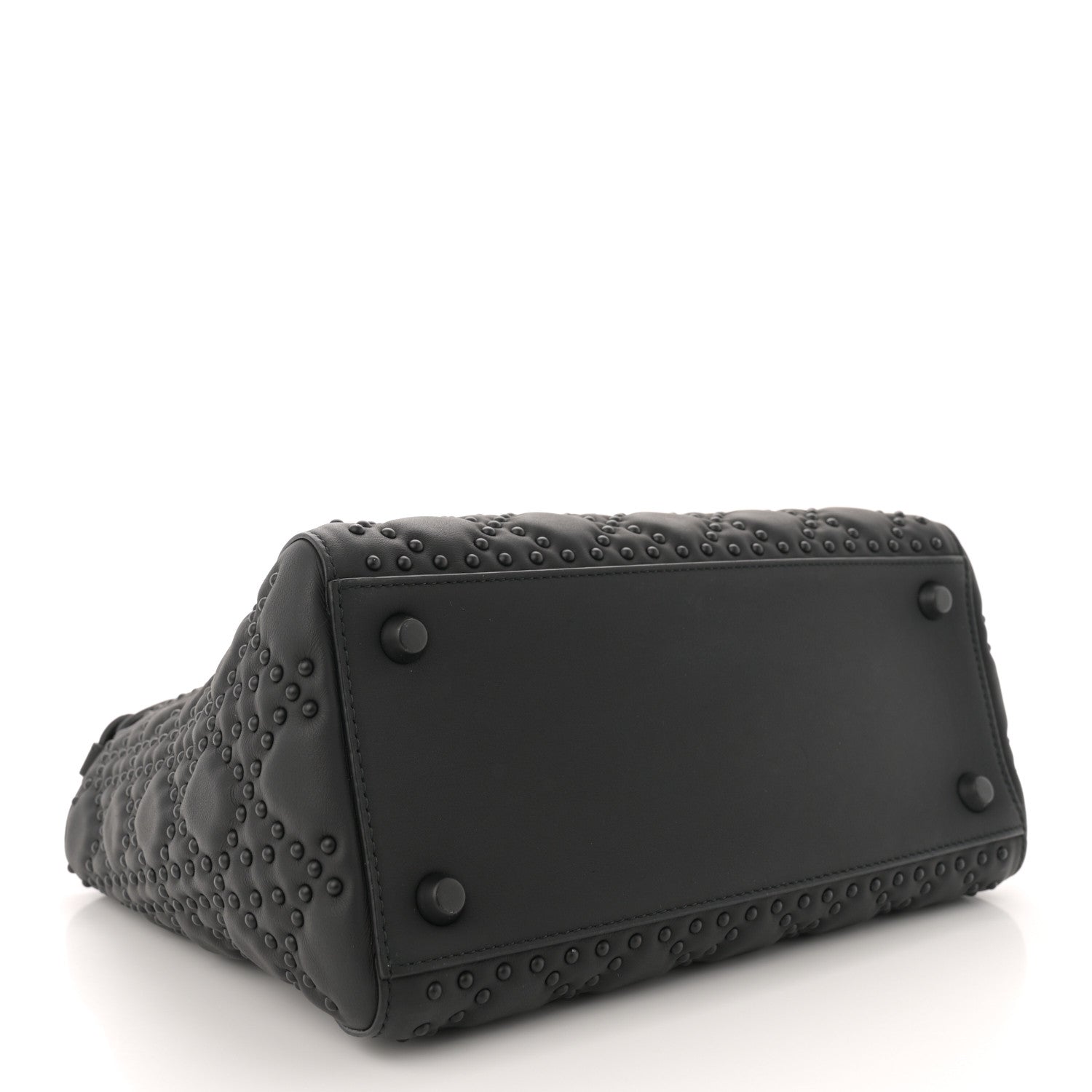 Christian Dior Matte Calfskin Cannage Studded Medium Supple Lady Dior Ultra Black 4 of 11