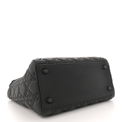 Christian Dior Matte Calfskin Cannage Studded Medium Supple Lady Dior Ultra Black 4 of 11