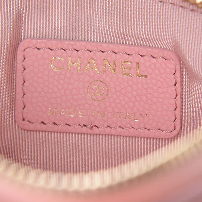 Chanel Caviar Chevron Quilted Small Cosmetic Case Pink 6 of 8
