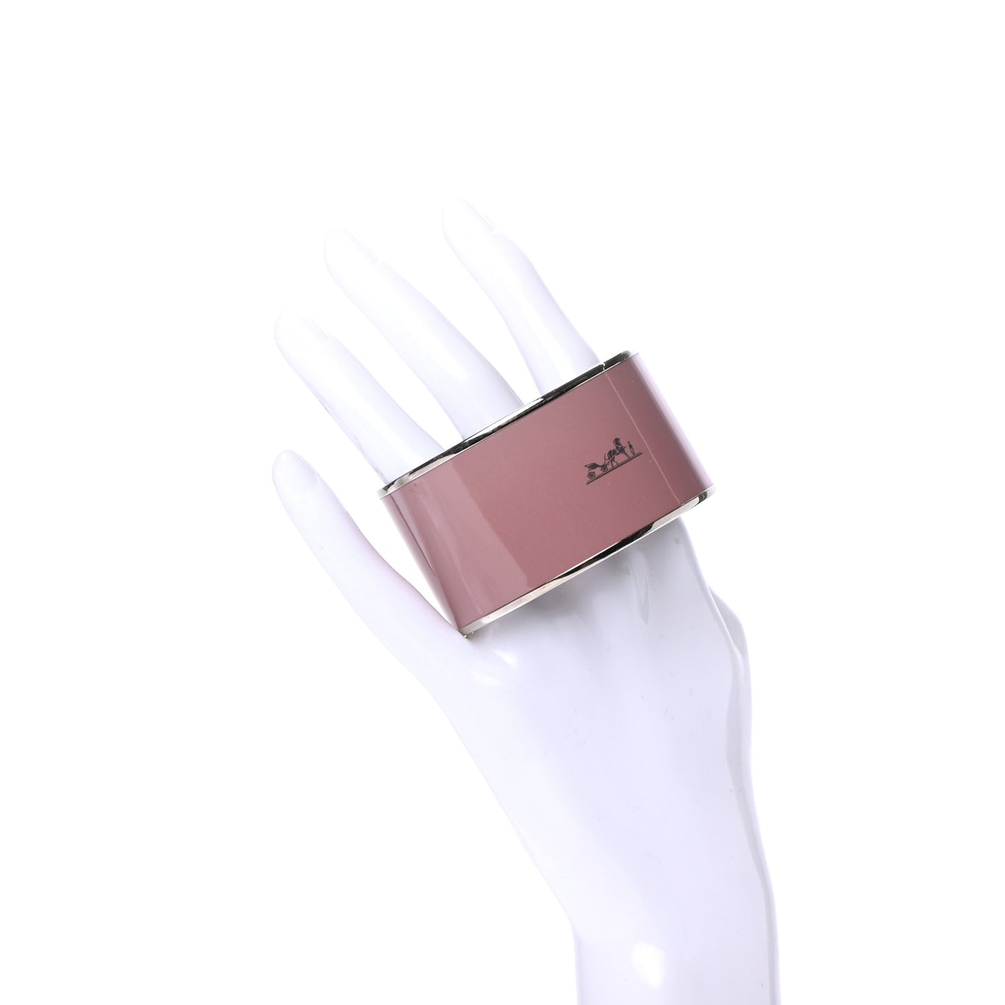 Enamel Printed Extra Wide Caleche Bracelet 62 Bois De Rose
