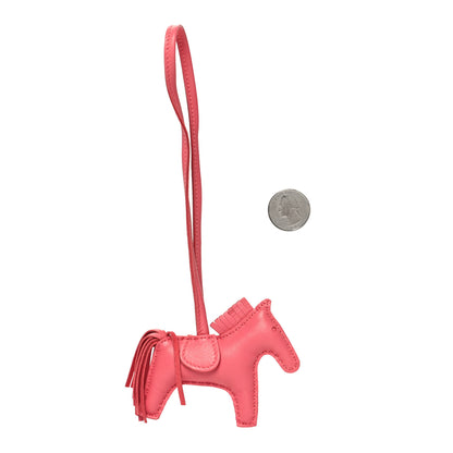 Hermes Milo Lambskin Grigri Rodeo Horse Bag Charm PM Rose Azalee 2 of 3