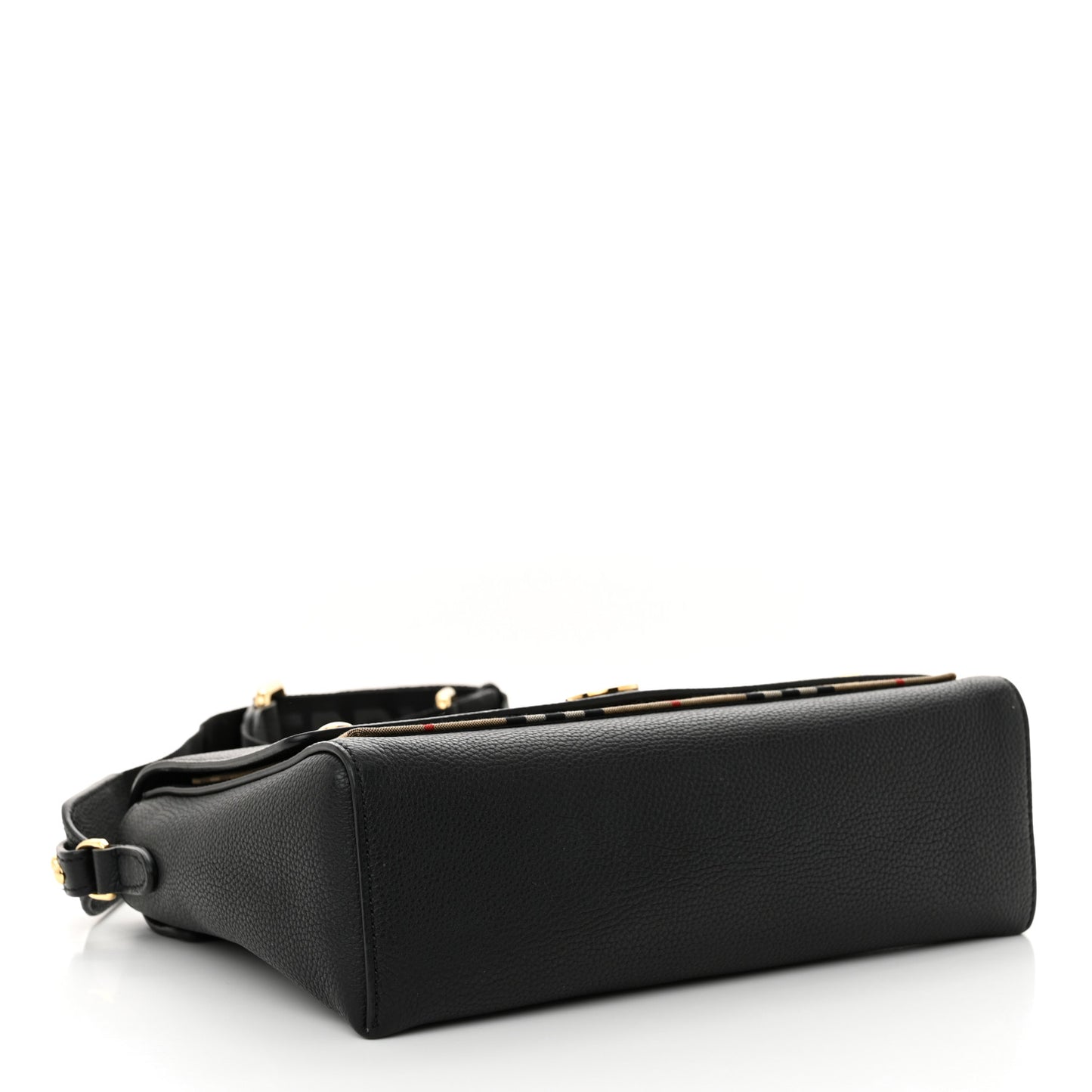 Grainy Calfskin Vintage Check Note Crossbody Bag Black