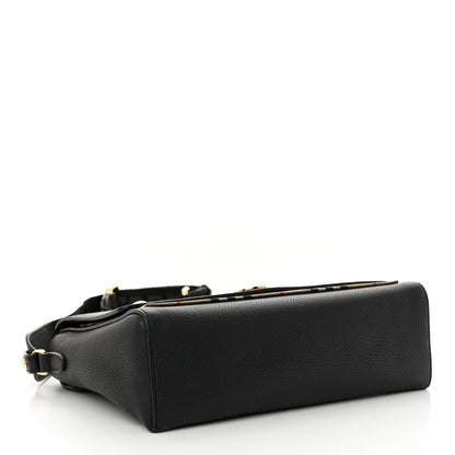Burberry Grainy Calfskin Vintage Check Note Crossbody Bag Black 4 of 10