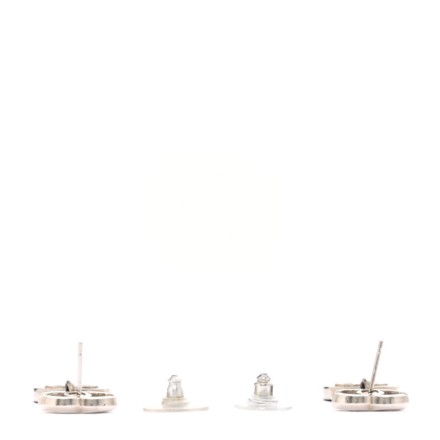 Chanel Metal Enamel CC Paris Landmark Drop Earrings Silver Black 3 of 5