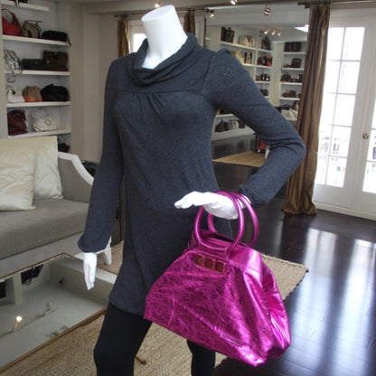 Marc Jacobs Metallic Fuchsia Crinkled Cruise Tote 2 of 10