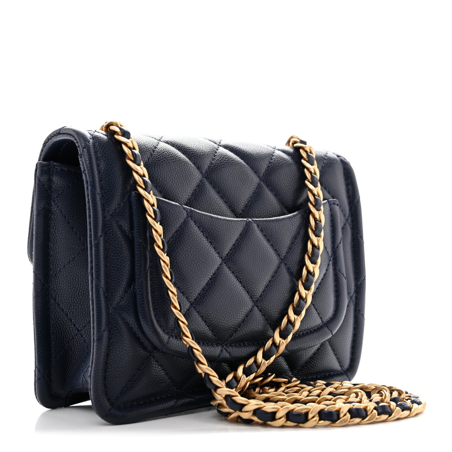Chanel Caviar Quilted Mini Sweet Classic Flap Navy Blue 2 of 11