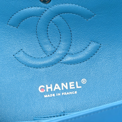 Chanel Patent Quilted Medium Double Flap Turquoise 6 of 10