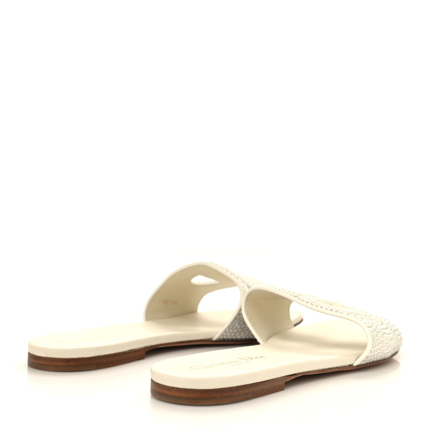 Christian Dior Crystal Calfskin D-Club Mule Sandal 39 White 4 of 9