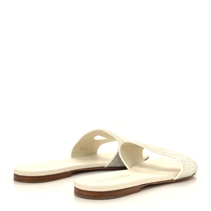 Christian Dior Crystal Calfskin D-Club Mule Sandal 39 White 4 of 9