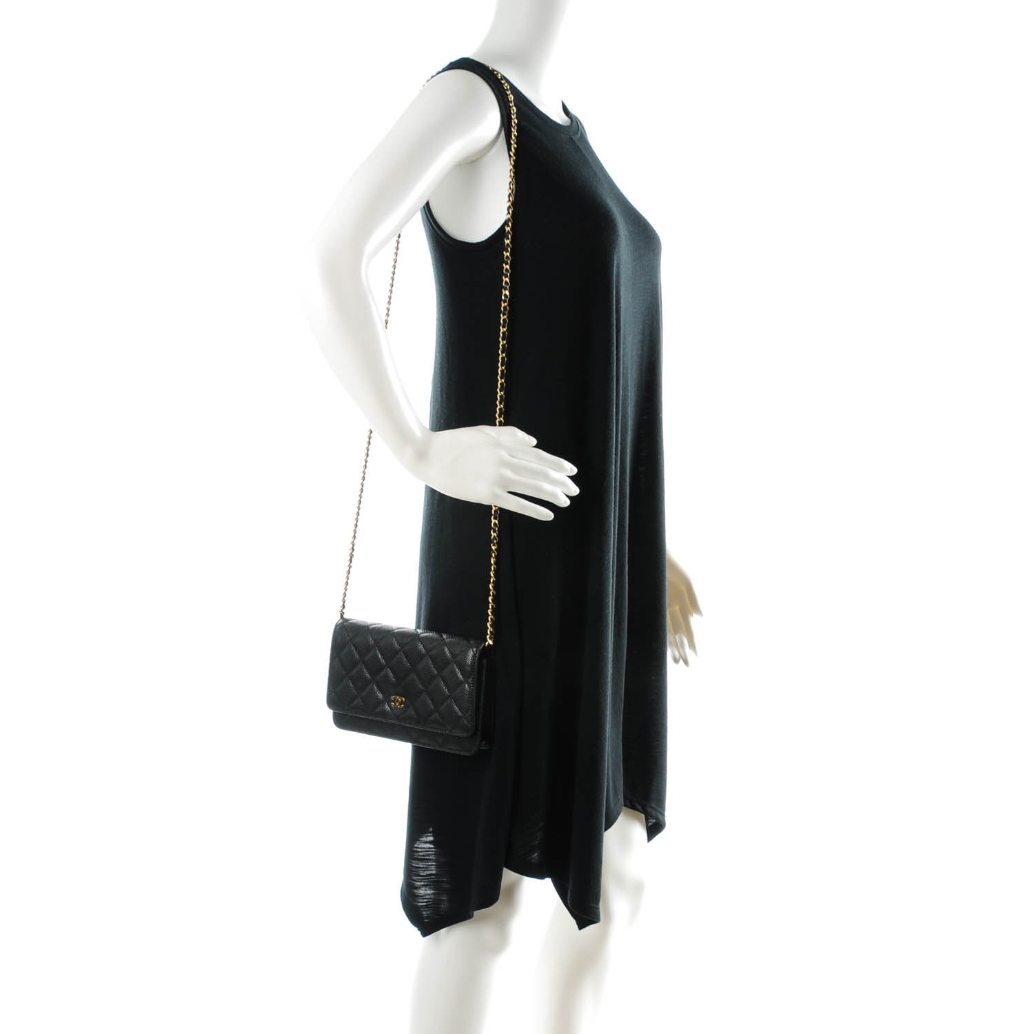 Chanel Caviar Quilted Wallet On Chain WOC Black 2 of 7