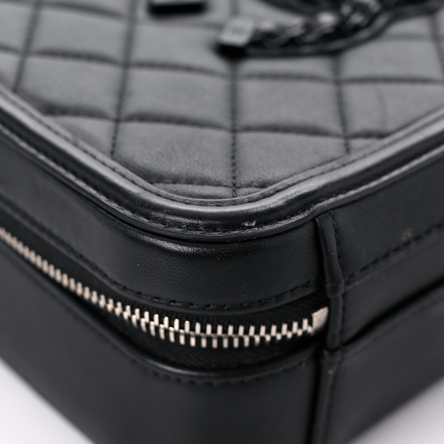 Chanel Lambskin Quilted Medium CC Filigree Vanity Case Black 8 of 22