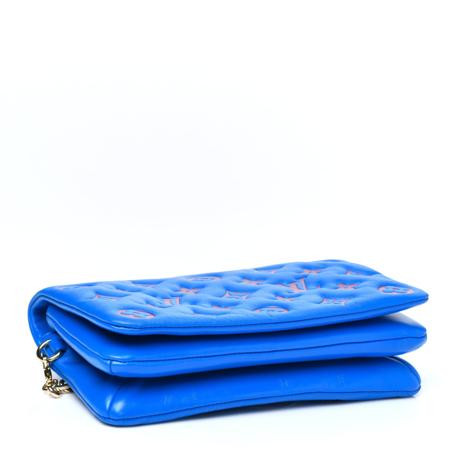 Louis Vuitton Lambskin Embossed Monogram Vuittamins Pochette Coussin Blue Red 4 of 10