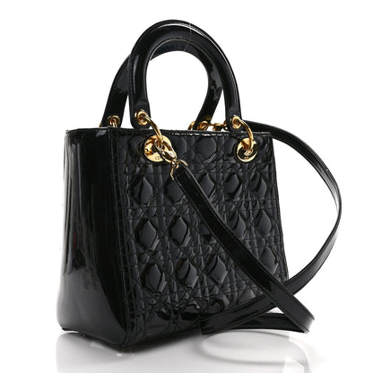 Christian Dior Patent Cannage Medium Lady Dior Black 3 of 9