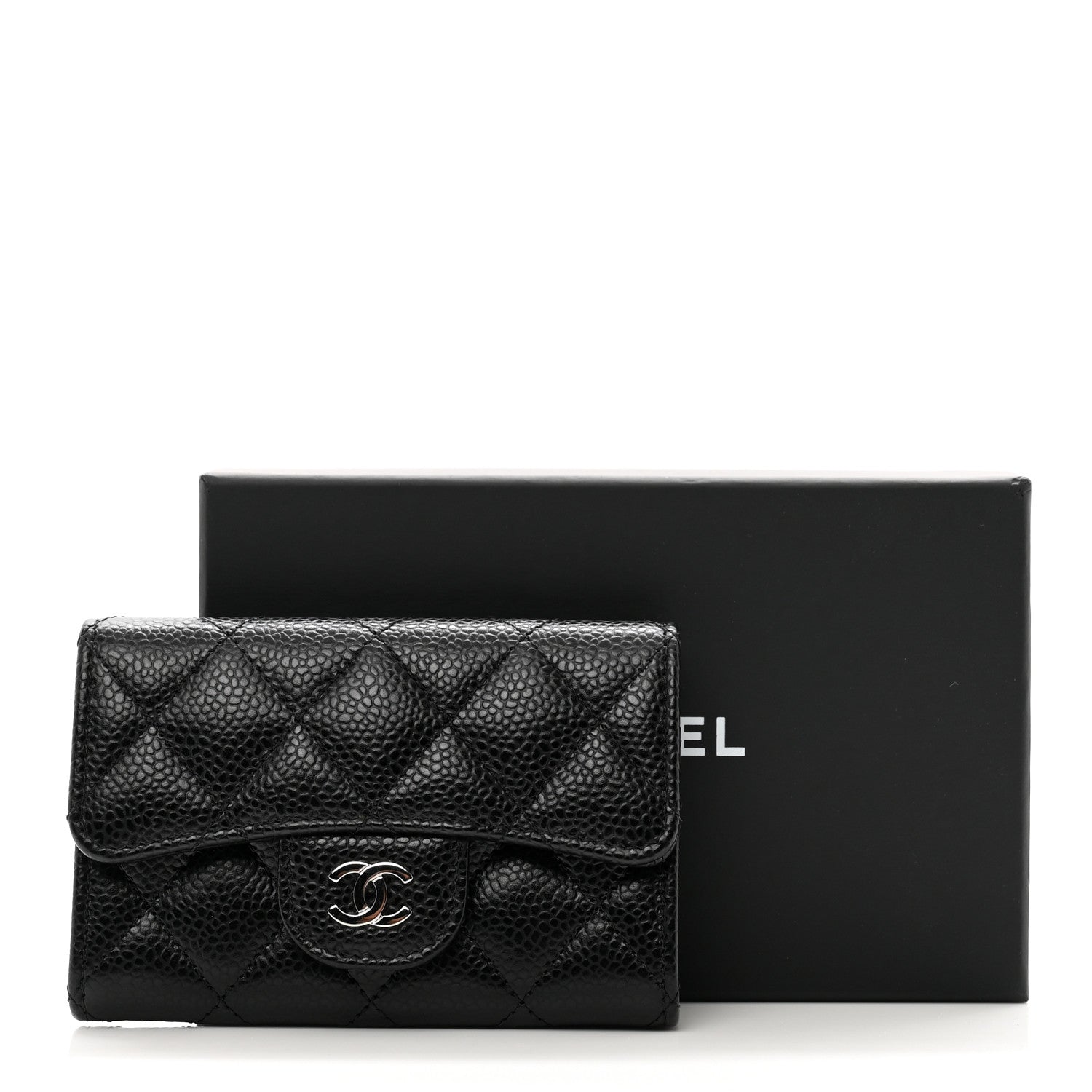 Chanel Caviar Quilted Flap Card Holder Wallet Black 9 of 9