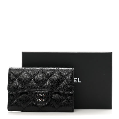 Chanel Caviar Quilted Flap Card Holder Wallet Black 9 of 9