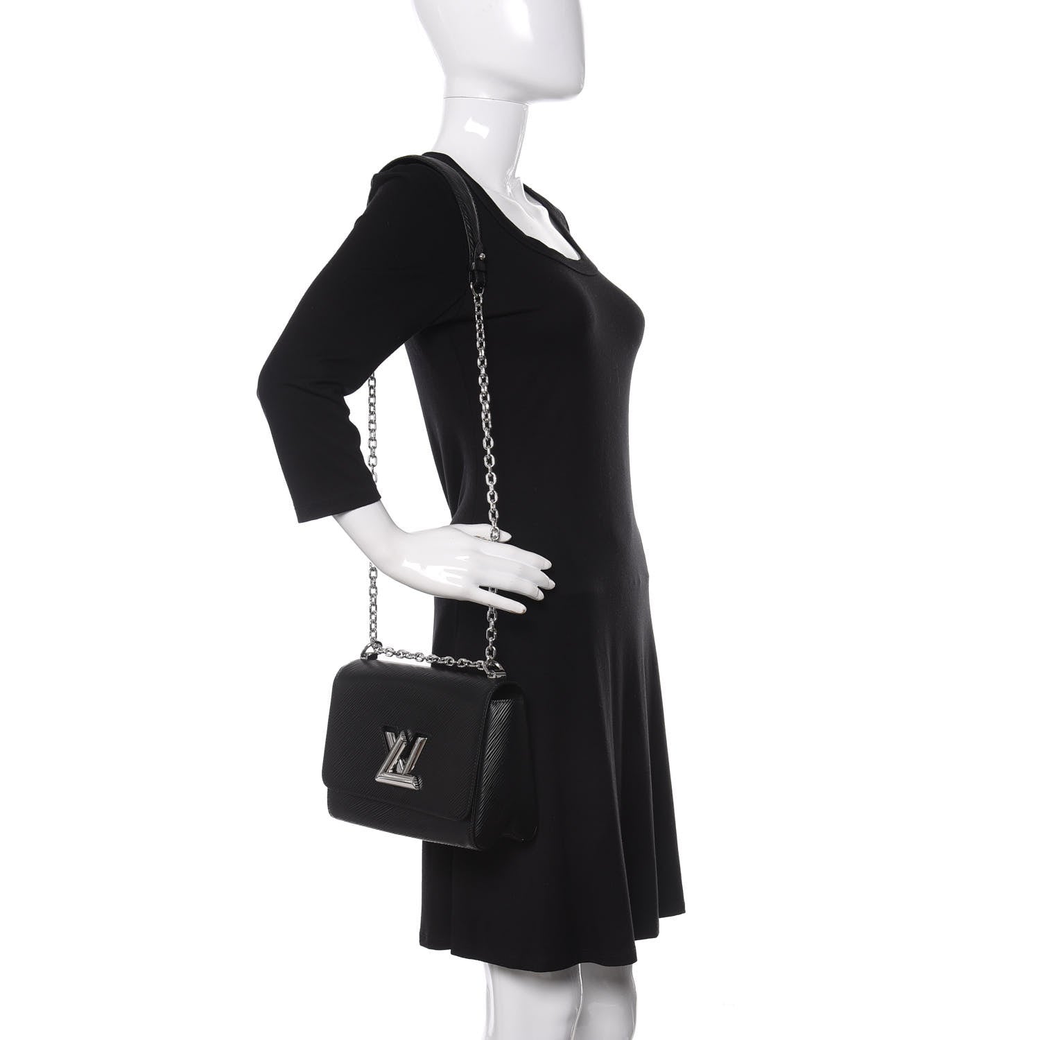 Louis Vuitton Epi Twist Shoulder Bag MM Black 2 of 9