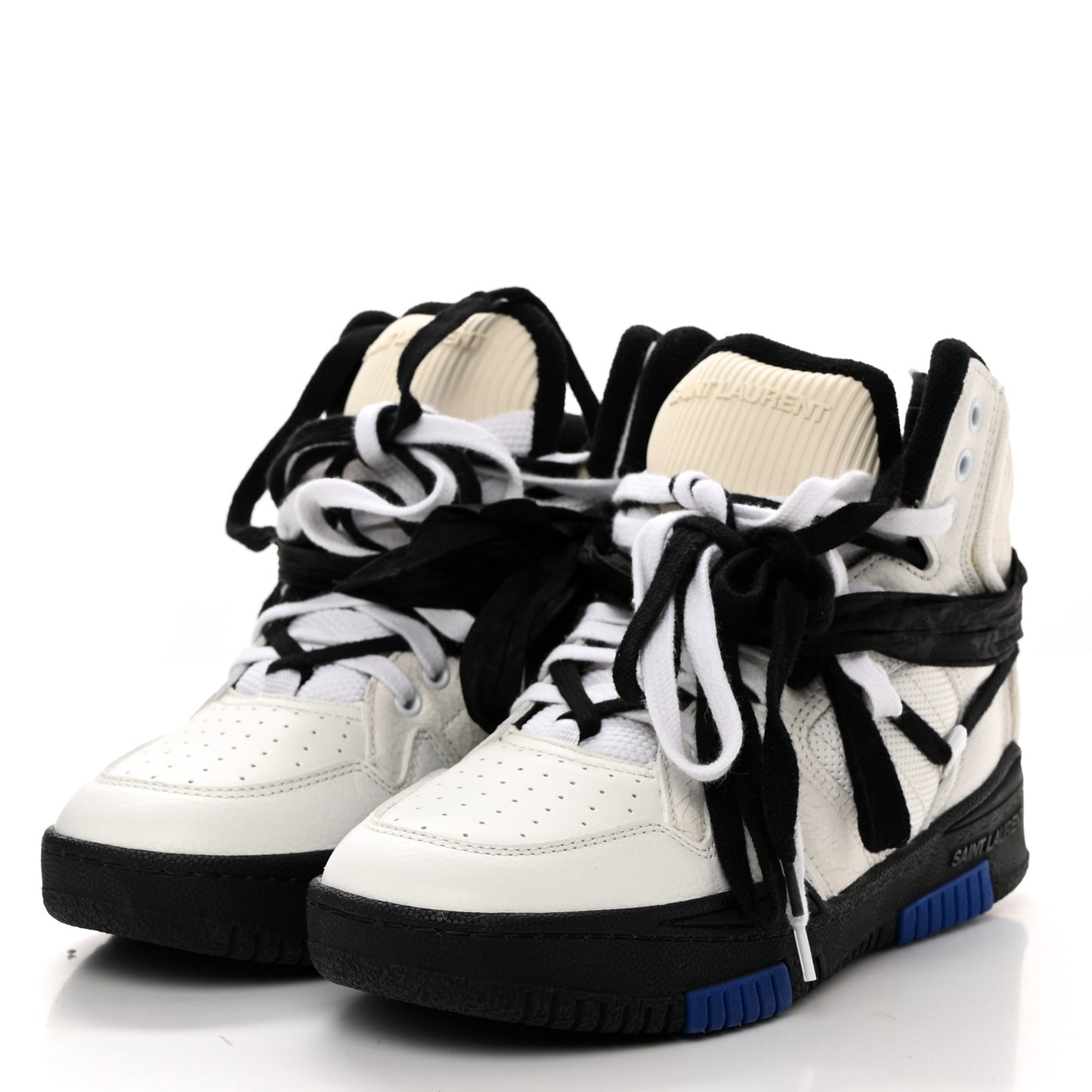 Calfskin Smith High Top Sneakers 39 White Black
